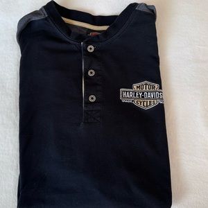 🔘Harley Davidson 1/4” Button Mens Shirt
